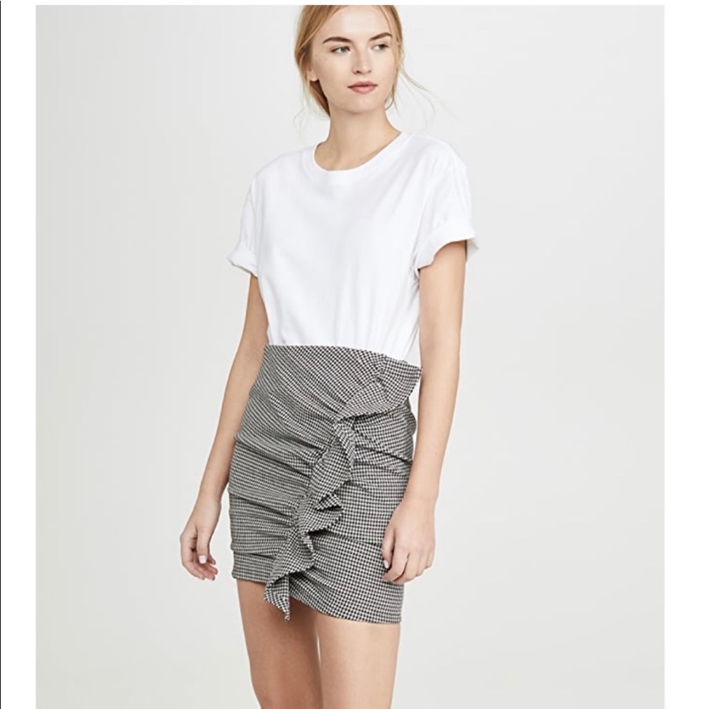 A.L.C. Jupiter Mini Spring Skirt in Black and White